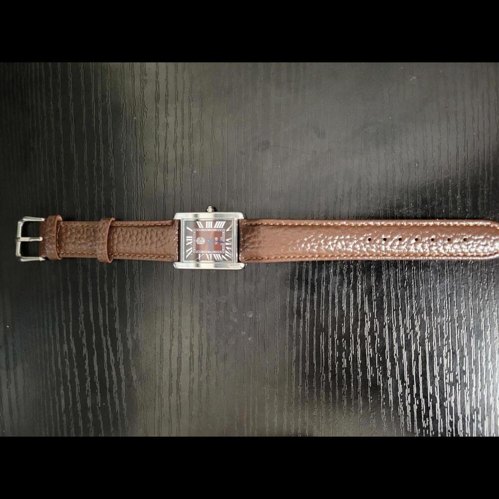 đ„NEW Pierre Lucerne Root Beer 1888 Swiss Inspired Men's Tank Watch - Picture 3 of 9